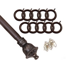 윈테리어 25mm K-1캡 커튼봉세트 + 25mm 일반커튼링 45p, 커튼봉(월넛), 커튼링(월넛)