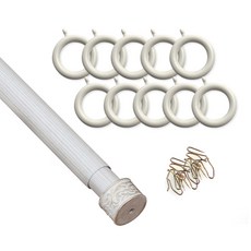 윈테리어 25mm 앤드캡 커튼봉세트 + 25mm 일반커튼링 45p, 커튼봉(아이골드), 커튼링(크림)