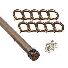 윈테리어 25mm 앤드캡 커튼봉세트 + 25mm 일반커튼링 45p, 커튼봉(골드블랙), 커튼링(골드)