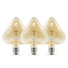 PAPA LED 愛迪生雪花心形燈泡 2W 3 包, 黃光色