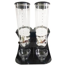 新款2格麥片圓形分配器 黑色, 1個