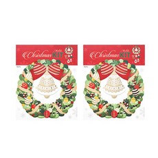 Somssi 聖誕吊飾卡 2p + 聖誕卡片組, 吊飾卡(混色), 聖誕卡(隨機出貨), 1套