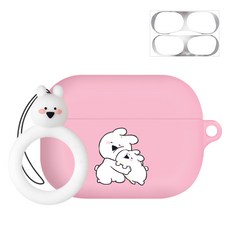 OVER ACTION 浮誇兔 Ring Ring 指環扣 AirPods Pro 耳機保護殼 + 防塵貼, 單一商品, Mellow