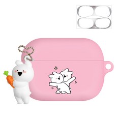 OVER ACTION 浮誇兔 Kiki 鑰匙圈 AirPods Pro 保護殼 + 防鐵粉貼紙, 單一商品, 跳舞粉