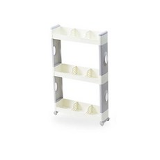 cimelax 3格分格式3層縫隙置物推車, 灰色的, 1個