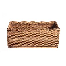 藤編長方形收納籃 波浪, 單色, 1個