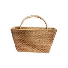 藤編壁掛方形籃 大, 單色, 1個