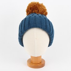 BABYLEE 孩童泡泡兩色羅紋毛線帽