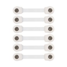 嬰兒一觸式抽屜安全鎖扣 帶型, 白色, 6個