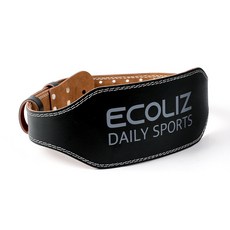 ECOLIZ 雙皮革舉重腰帶 110M, 黑色的, 634克