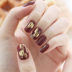 글로시블라썸 젤 샤인 스트립 컨템포러리 네일스티커, 1개, 버건디포일아트