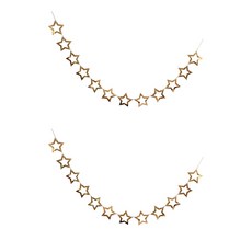 WOW PARTY KOREA 星星打孔掛旗 2入, 金色