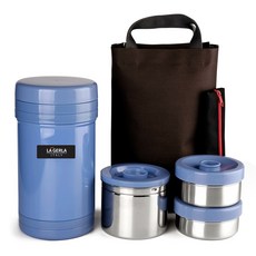 Lasella 懷舊復古保溫飯盒套組 SJ-150SL, 混色, 1套