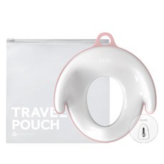 Duri 孩童馬桶輔助坐墊+收納袋+黏貼式掛勾, 淺粉色, 1組