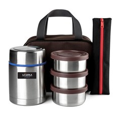 LA GERLA 不鏽鋼保溫便當盒組, 混色​, 1組