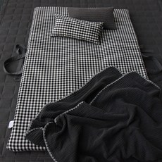 HELLO MINIME 可拆式雙面午睡墊, 格紋 + 炭灰色