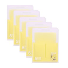 Indie 5口袋分隔文件 直式文件夾, 黃色, 5個