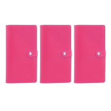 인디 가죽 명함집 3p, 3단, 분홍