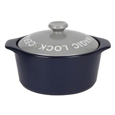 Magic雙耳耐熱陶瓷砂鍋+文字印花鍋蓋組 L號, 24厘米, 1個