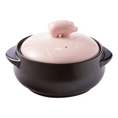 세라믹 내열 냄비 피기팟 블랙 대, 20cm, 1개