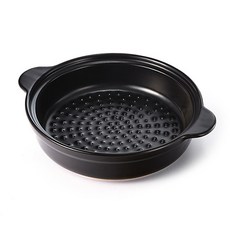 多功能雙耳圓形耐熱陶瓷烤盤 黑色, 22厘米, 1個