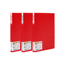 蜜莉芙 雙層透明文件夾 20頁, 紅色, 3個