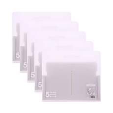 Indi 橫式5格風琴文件夾, 灰色, 5個