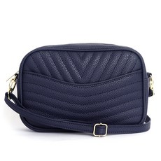 BONNIE BOTTARI 方形皮革斜肩包, 海軍