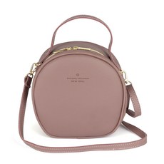 BONNIE BOTTARI 女款圓形平底手提斜背包, 紫色 粉色