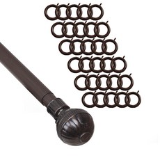 윈테리어 25mm 궁전캡 커튼봉 14호 + 25mm 일반커튼링 45p 세트, 커튼봉(월넛), 커튼링(월넛)