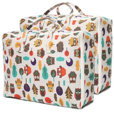 HANEE 手提棉被衣物收納袋, 貓頭鷹款, 2入