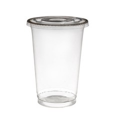 PET 아이스컵 평뚜껑 세트, 1개, 100세트, 600ml