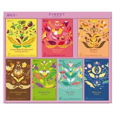 Damtuh 丹特 綜合花草茶禮盒組 C3號, 菊花茶25包+茉莉花茶25包+普洱茶25包+瑪黛茶25包+香蜂薄荷茶5包+木槿花茶5包+路易波士茶5包, 1組