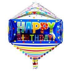 파티팡 원팩 생일은박풍선 다이아큐브 블루 36x71cm, 1개