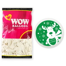 WOW PARTY KOREA 30cm 雪花魯道夫氣球, 綠色, 50個