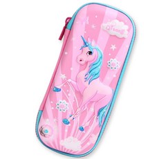 Kitong 角色造型袋式立體鉛筆盒, 獨角獸S(淺粉色), 1個