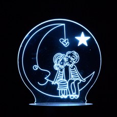 3D LED小夜燈 心形款, D09 告白1