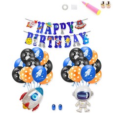 MINITTINE 太空人火箭兒童生日派對家庭派對組合, b, 1套