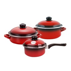 ELO IH爐適用琺瑯鍋具3件組, 混色, 單柄鍋 16cm+雙耳鍋 20cm+砂鍋 20cm, 1組