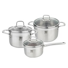 ELO 3層不鏽鋼湯鍋 3件組, 單色, 單柄鍋16cm+湯鍋(20cm+24cm)