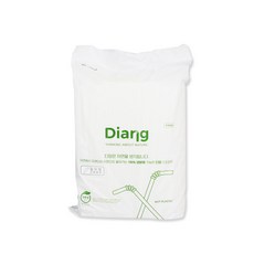 디앙 생분해성 PLA 벌크 빨대 흰색 7mm x 25cm, 3000개입, 1개