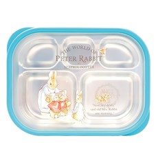 피터래빗 실리콘 밀폐형 도시락, 블루 3318, 뚜껑 + 식판, 1개