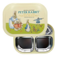 比得兔不鏽鋼餐盤便當盒組, 象牙白3701, 餐盤+便當蓋, 1組