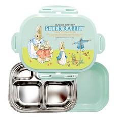 피터래빗 잠금형 안전 분리형 스텐식판, 올리브 3717, 뚜껑 + 식판, 1개