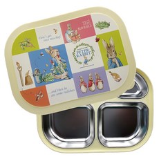 比得兔不鏽鋼餐盤便當盒組, 象牙白3707, 餐盤+便當蓋, 1組