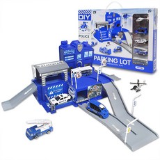 ROLLICK Play Toys 警察總部警車工作玩具套組, 藍色