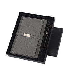 JH Company簡單商務筆記本+原子筆套組, 灰色
