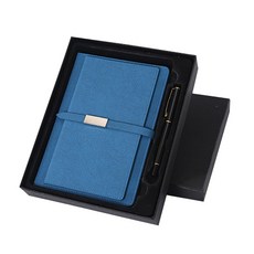 JH Company簡單商務筆記本+原子筆套組, 藍色