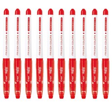PILOT 百樂 FRIXION 可擦拭彩色簽字筆, 紅色, 10個