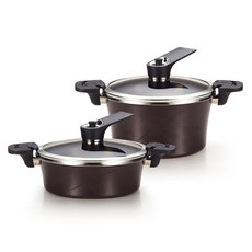 해피콜 IH VIEW 진공 냄비 세트 2개, 혼합 색상, 전골냄비(24cm) + 곰솥냄비(24cm)